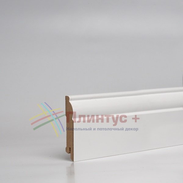 Плинтус Pro-line W04-80 МДФ белый фигурный (80x16x2050 мм)