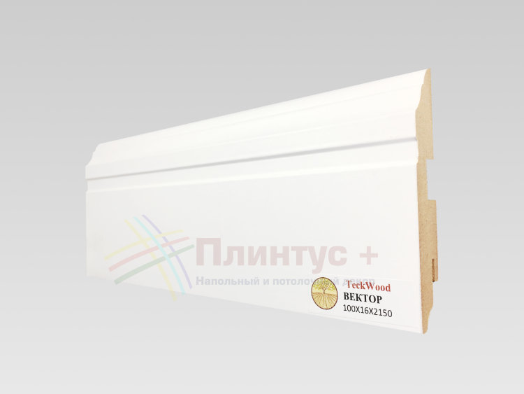 Плинтус TeckWood Белый Вектор (100x16x2150 мм)