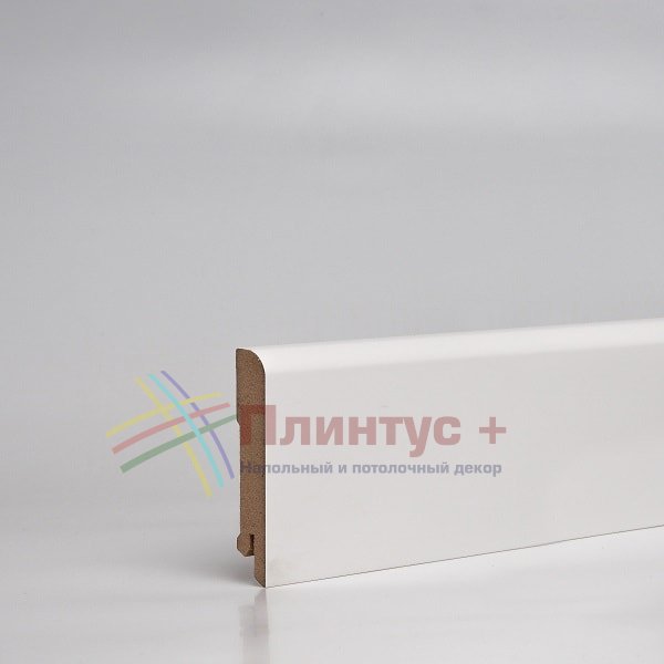 Плинтус Pro-line W02-80 МДФ белый плоский( 80x16x2050 мм)