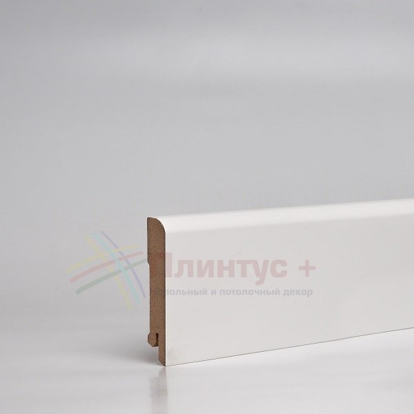 Плинтус Pro-line W02-60 МДФ белый плоский( 60x16x2050 мм)