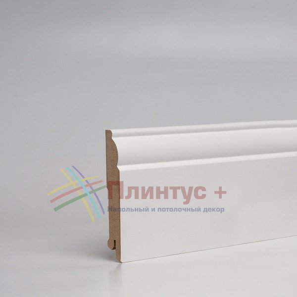 Плинтус Pro-line W04-100 МДФ белый фигурный (100x16x2050 мм)