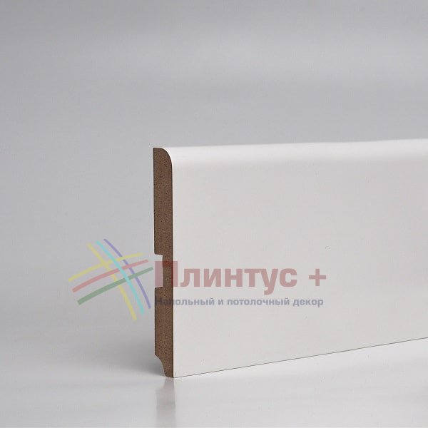 Плинтус Pro-line W02-120 МДФ белый плоский (120x16x2050 мм)