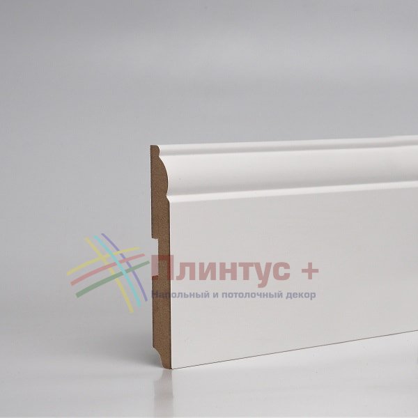 Плинтус Pro-line W04-120 МДФ белый фигурный (120x16x2050 мм)